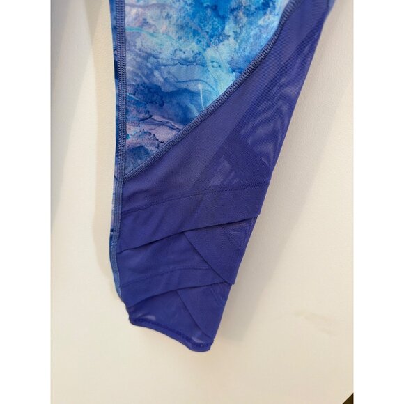 Ivivva By Lululemon Girls Size 10 Blue & Purple Printed Capri Leggings Yoga Pant - Picture 2 of 5